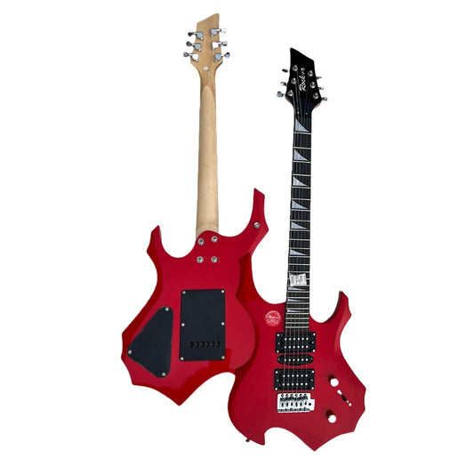 6-String Electric Guitar – Flame-Inspired Body Design, Gloss Finish, Modern Rock Style