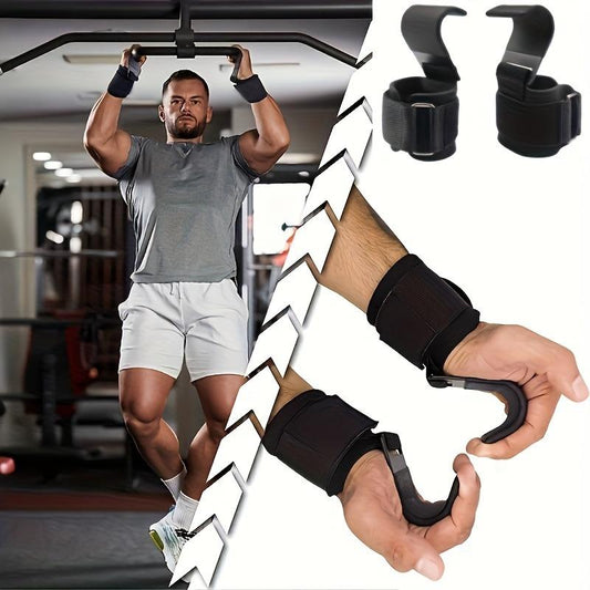 1 Pair Weightlifting Hooks for Deadlifts & Powerlifting