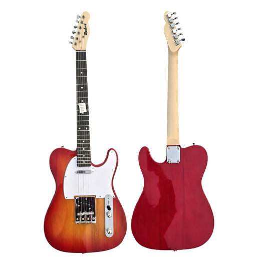 6-String Tele Style Electric Guitar with Rosewood Fingerboard, Cherry Red Finish