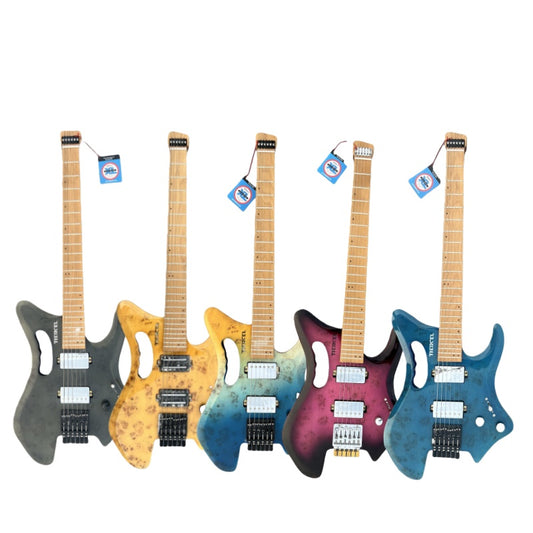 6-String Headless Electric Guitar – Modern Cutaway Design, Gloss Baked Finish, Stable Performance