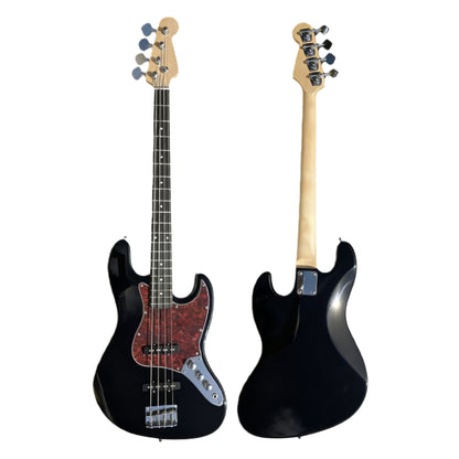 4-String Electric Bass Guitar with Rosewood Fingerboard, Black Finish