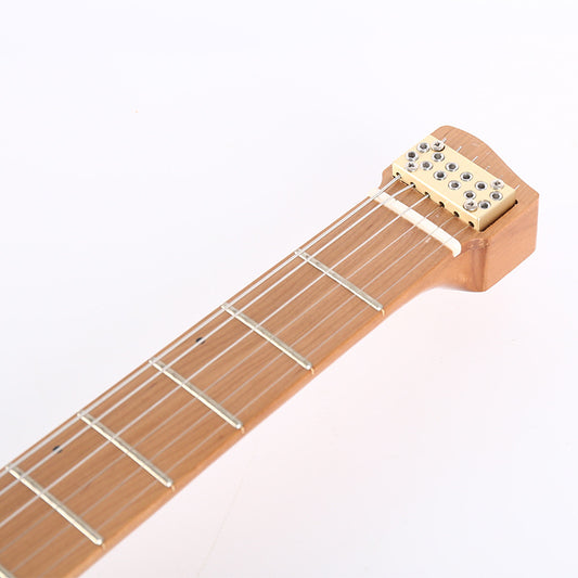 6-String Headless Electric Guitar – Modern Cutaway Body, Gloss Black Finish, Compact & Stable Design