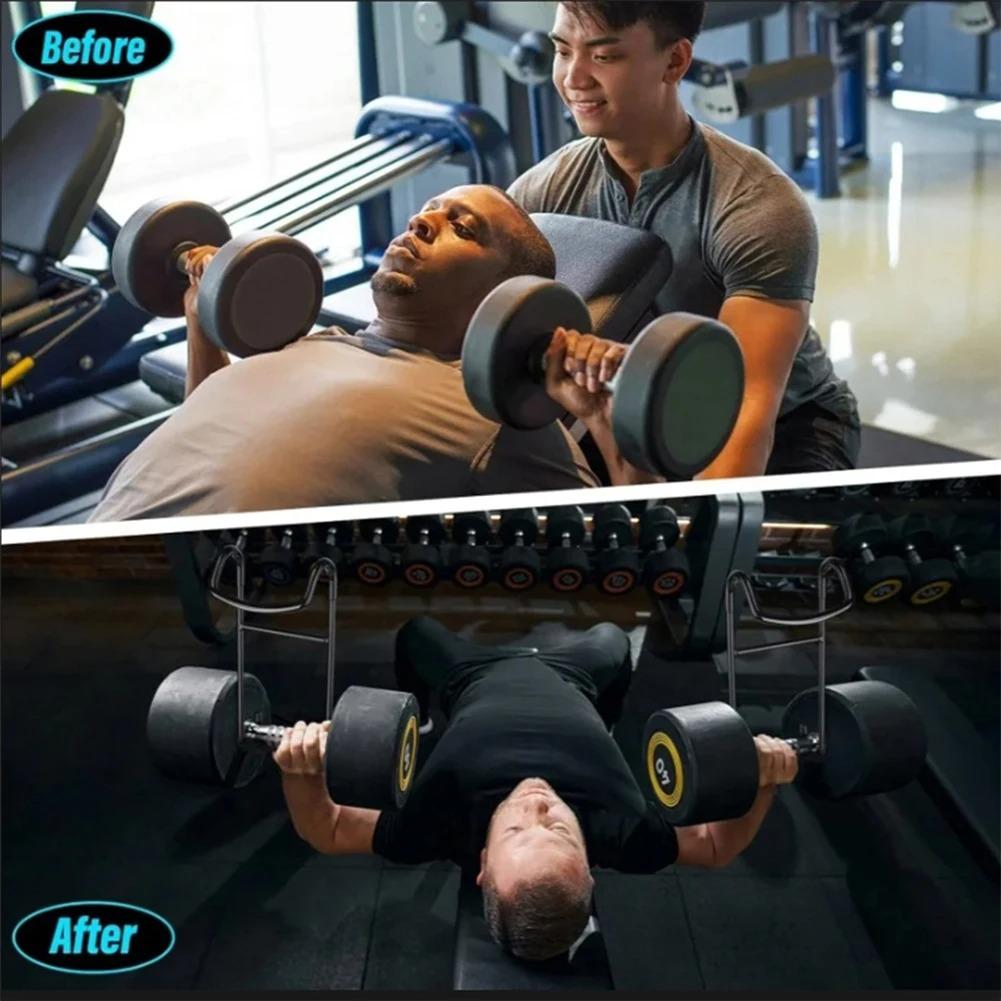 2 Pcs Dumbbell Spotter Hooks – Metal Attachment for Bench Press & Barbell, Dumbbell Rack Hanger