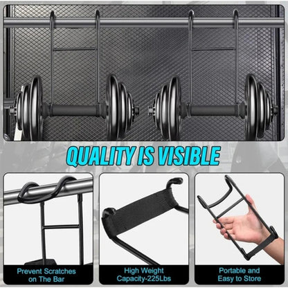 2 Pcs Dumbbell Spotter Hooks – Metal Attachment for Bench Press & Barbell, Dumbbell Rack Hanger