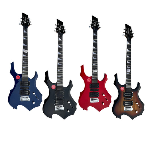 6-String Electric Guitar – Flame-Inspired Body Design, Gloss Finish, Modern Rock Style