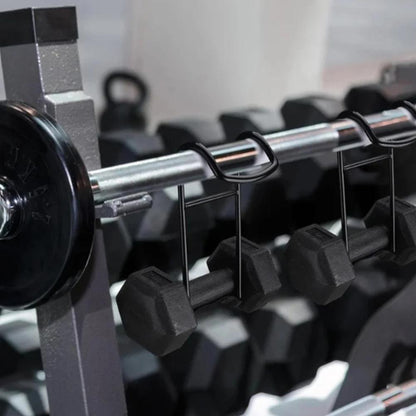 2 Pcs Dumbbell Spotter Hooks – Metal Attachment for Bench Press & Barbell, Dumbbell Rack Hanger